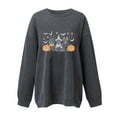 thumbnail image 3 of Jsaierl Halloween Sweatshirts Women Plus Size Pumpkin Ghost Graphic Sweatshirt Going Out Crewneck T-shirt Long Sleeve Tunic Pullover Tops Halloween Clothes, 3 of 3