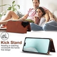 thumbnail image 4 of Dteck Flip Leather Wallet Case for iPhone 16 5G, Crossbody Wallet Phone Case with Credit Card Holder Strap Lanyard, Women Girl Purse Kickstand, Brown, 4 of 8