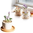 thumbnail image 2 of Personalized Mini Birth Month Flower Pot, Small Ceramic Vase Table Decor with Colorful Floral Design, Cute Indoor Home Desk Decoration for Living Room Office, Mother's Day Gift for Women Mom, 2 of 5