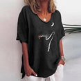 thumbnail image 2 of Blusa informal para mujer, cuello redondo, estampado floral, manga corta, camiseta suelta, tops para mujer Pompotops hfajkhk138437, 2 of 5