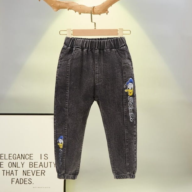Grandes ofertas Jeans para niñas adolescentes niños 3-6Yrs alta calidad pintura de grafiti imprimir pantalones casuales con un Arco Iris dibujos animados pantalones 100 Gao Jinjia LED