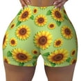 thumbnail image 2 of Lsque Sunflower Leaves Pattern High Waisted Biker Shorts for Women-Tummy Control Fitness Athletic Workout Running Yoga Gym Shorts,Moisture-Wicking-XX-Large, 2 of 9