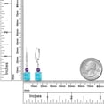 thumbnail image 2 of Gem Stone King 925 Sterling Silver Green Turquoise Purple Amethyst and White Topaz Dangle Earrings for Women (4.32 Cttw, Gemstone Birthstone, Emerald Cut 9X7MM), 2 of 4