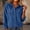 #0014-Blue, variant on Womens 2026 Fall Corduroy Shacket Jacket Long Sleeve Button Down Plain Hooded Coat with Pockets