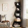 thumbnail image 6 of Tribesigns 5-Tier Corner Shelf, Modern Wavy Corner Bookshelf for Small Space, Living Room, Bedroom (Black), 6 of 8