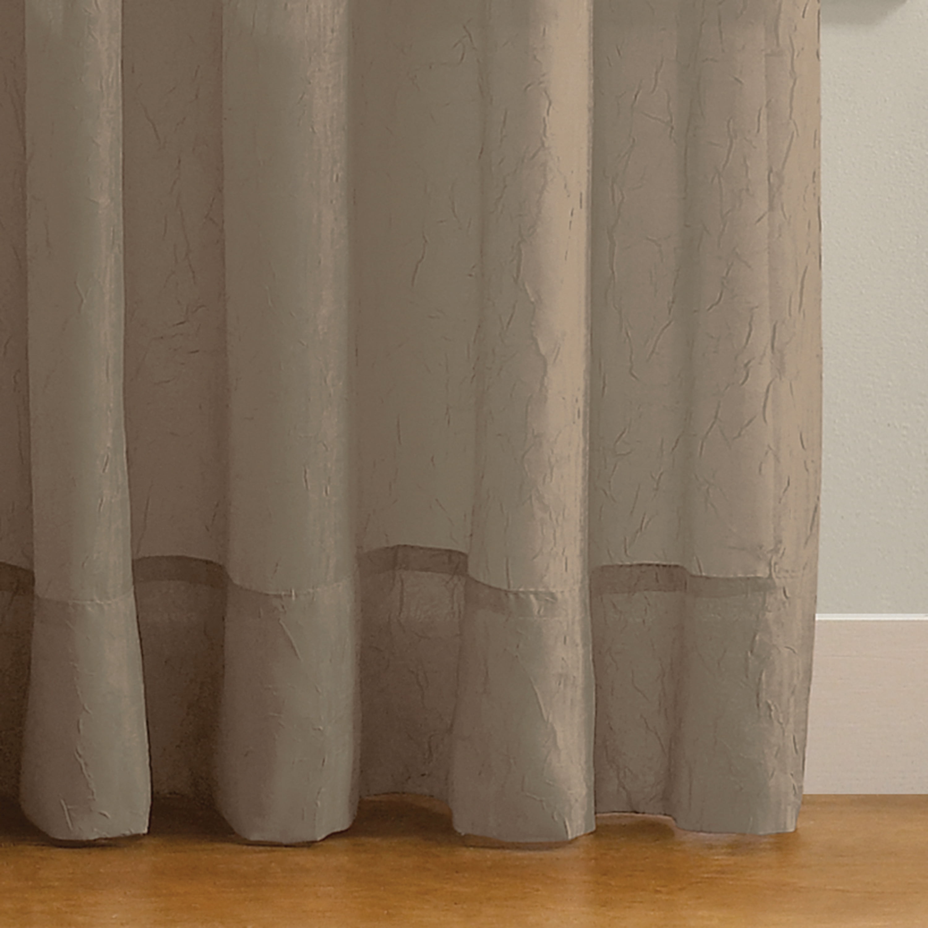 Better Homes & Gardens Crushed Voile Sheer Curtain Panel, 1 Panel, Clay Beige, 51"W x 95" L