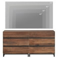 thumbnail image 2 of WAMPAT Dresser for Bedroom, Closet Organizers and Storage with 6 Drawers, Chest of Drawers with Metal Base, Modern Wood Dresser for Living Room, Hallway, Entryway, Brown, 2 of 6