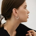 thumbnail image 4 of Lancharmed Silver Plated Women's Earrings,U Shaped Zircon Earring Wife Gifts, 4 of 7