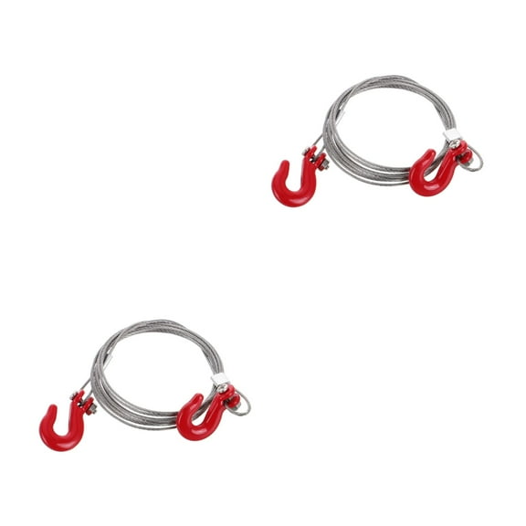 Worgeous 2pcs Towing Metal Rope Strap With Hooks Rc Trailer Chain Hook Tow Rope Winch Shackles Tow Hook And Trailer Chain Compatible For Trx4 Rc Axial Scx10 90046 Car