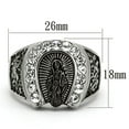 thumbnail image 2 of Luxe Jewelry Designs Men's Stainless Steel Horseshoe Design Ring with Clear Crystals - Size 9 (Pack, 2 of 4
