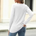 thumbnail image 5 of Women's V Neck Long Sleeve Solid Color Top T Shirt Valentines Day Shirts for Women Miss Long Sleeve Shirts for Women Women Shirt Loose Long Sleeve Compression Shirt Shirt for Women Fashion Light Long, 5 of 5