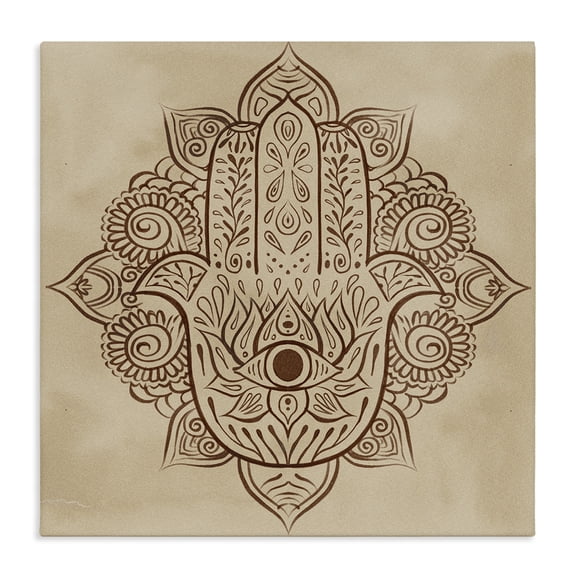 Stupell Industries Eclectic Detailed Botanical Hamsa Symbol Canvas Art, 24 x 24, by Ziwei Li
