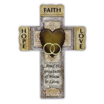 Abbey Gift Faith Hope Love Marriage Cross Wall Decor – Christian Wedding & Anniversary Gift, Inspirational Scripture Home Accent