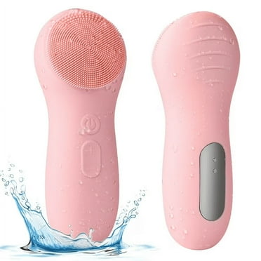 OEQOWBBU Facial Cleansing Brush, Waterproof and Rechargeable Electric Face Scrubber for Men & Women, Exfoliating, Massaging, and Cleansing - Pink