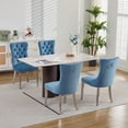 thumbnail image 6 of S-HOME Modern Solid Wood Dining Chairs with Chrome Plating Legs Set of 2 Featuring Velvet Upholstery , Light Blue, 6 of 15