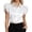 White, variant on Women’S Silky Satin Button Front Shirt, Tiered Ruffle Cap Sleeve Collared Business Casual Blouse, Wrinkle-Resistant Polyester Fabric, 1pc, Sizes S To XXL