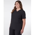 thumbnail image 4 of Hanes Comfort Fit Scrubs Women's Rib Back Scrub Top New Ebony M, 4 of 10