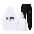 thumbnail image 4 of Miami Hoodie and Sweatpants Set for Women Fall Winter Hooded Sweatshirt and Jogger 2 Piece Set Women's Tracksuit, 4 of 6