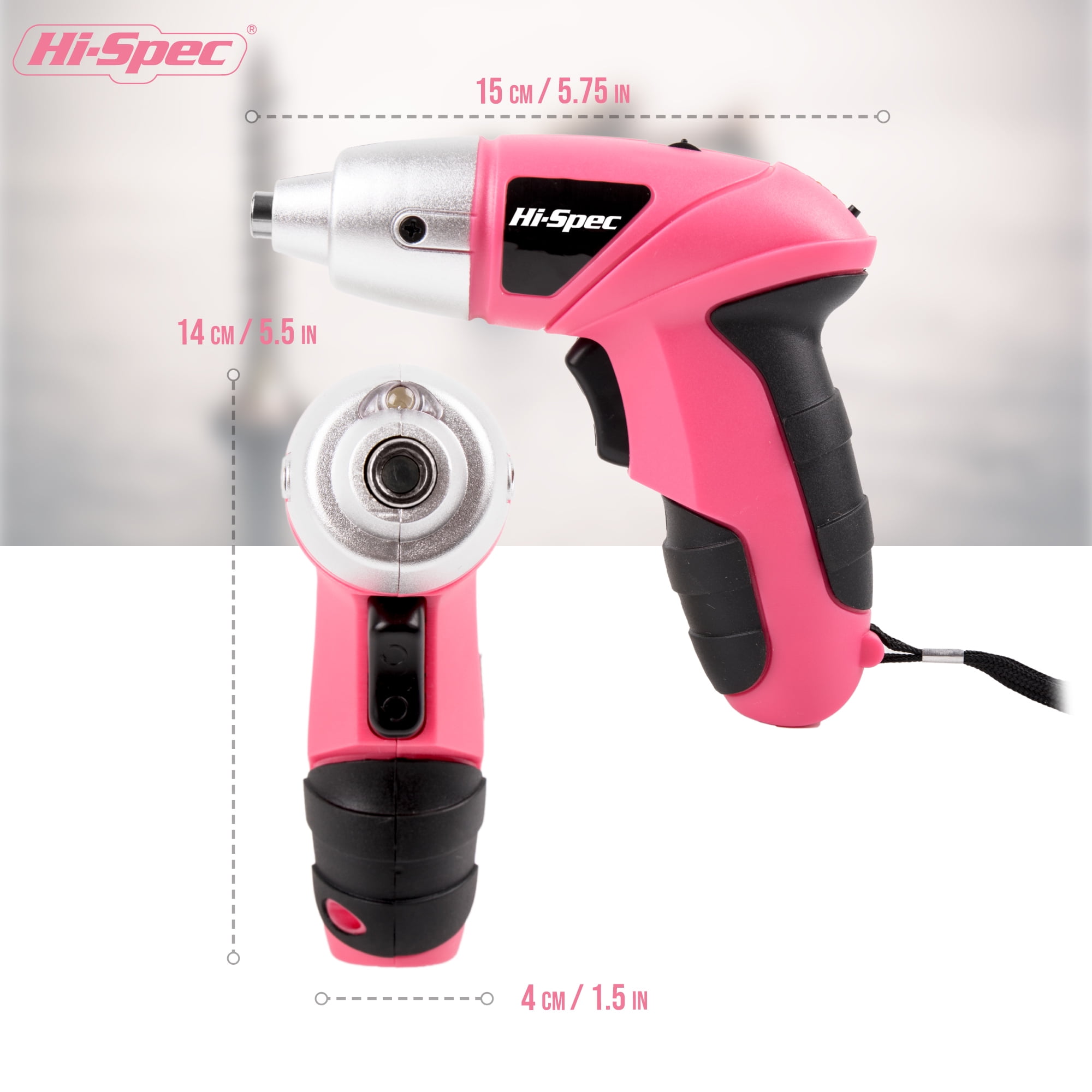 Hi-Spec 3.6V Mini Wireless Cordless Electric Power Screwdriver & Bit Set, Li-ion Battery Rechargeable, 27pc