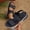 Blue Wedge Shoes for Women, variant on CYMMPU Women's Rhinestone Two Strap Platform Sandals, Hook and Loop Slingback Open Toe Wedge Walking Shoes Black 42