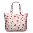 thumbnail image 1 of Large Capacity Travel Tote Bag Featuring Strawberry Lover Sweet Berry Prints Lightweight Weekender Bag with Fresh Summer Fruit Flowers, Multipurpose Use, 1 of 5