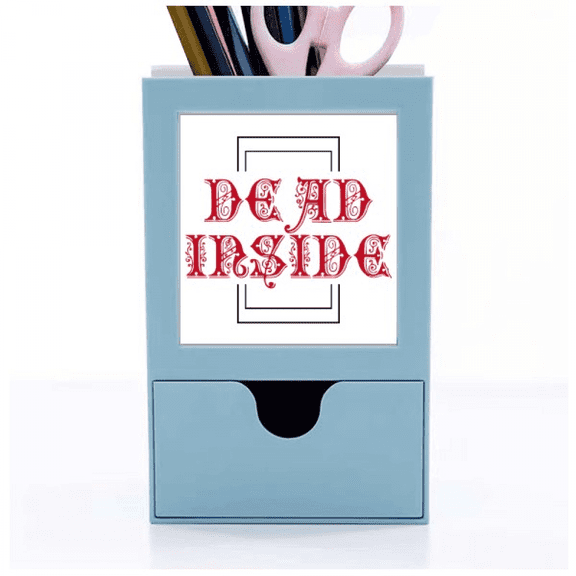 Dead Red Box Hide Art Deco Fashion Desk Supplies Organizer Pen Holder Card