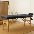 thumbnail image 2 of Cama de Masaje Acolchada Plegable Tipo Portafolio de Altura Ajustable con Estructura de Madera - Camilla Portatil para Masaje Fisioterapia Tatuajes Grande Negro, 2 of 5