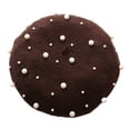 thumbnail image 1 of Minnieouse Boina perla invierno moda diseño sombrero elegante transpirable mano de obra exquisita Beanie gorras ropa suministros para mujeres niñas Sombreros marrón Minnieouse AP010199-09B, 1 of 6