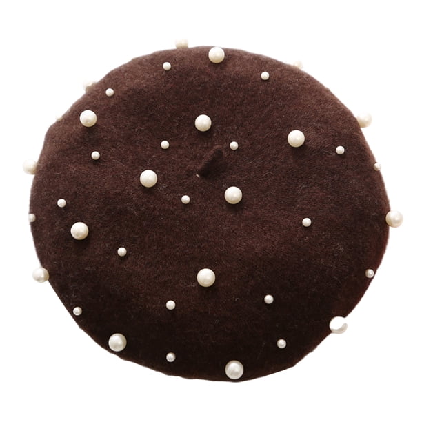 Sonducket Boina perla invierno moda diseño sombrero elegante transpirable mano de obra exquisita Beanie gorras ropa suministros para mujeres niñas Sombreros marrón Sonducket AP010199-09B