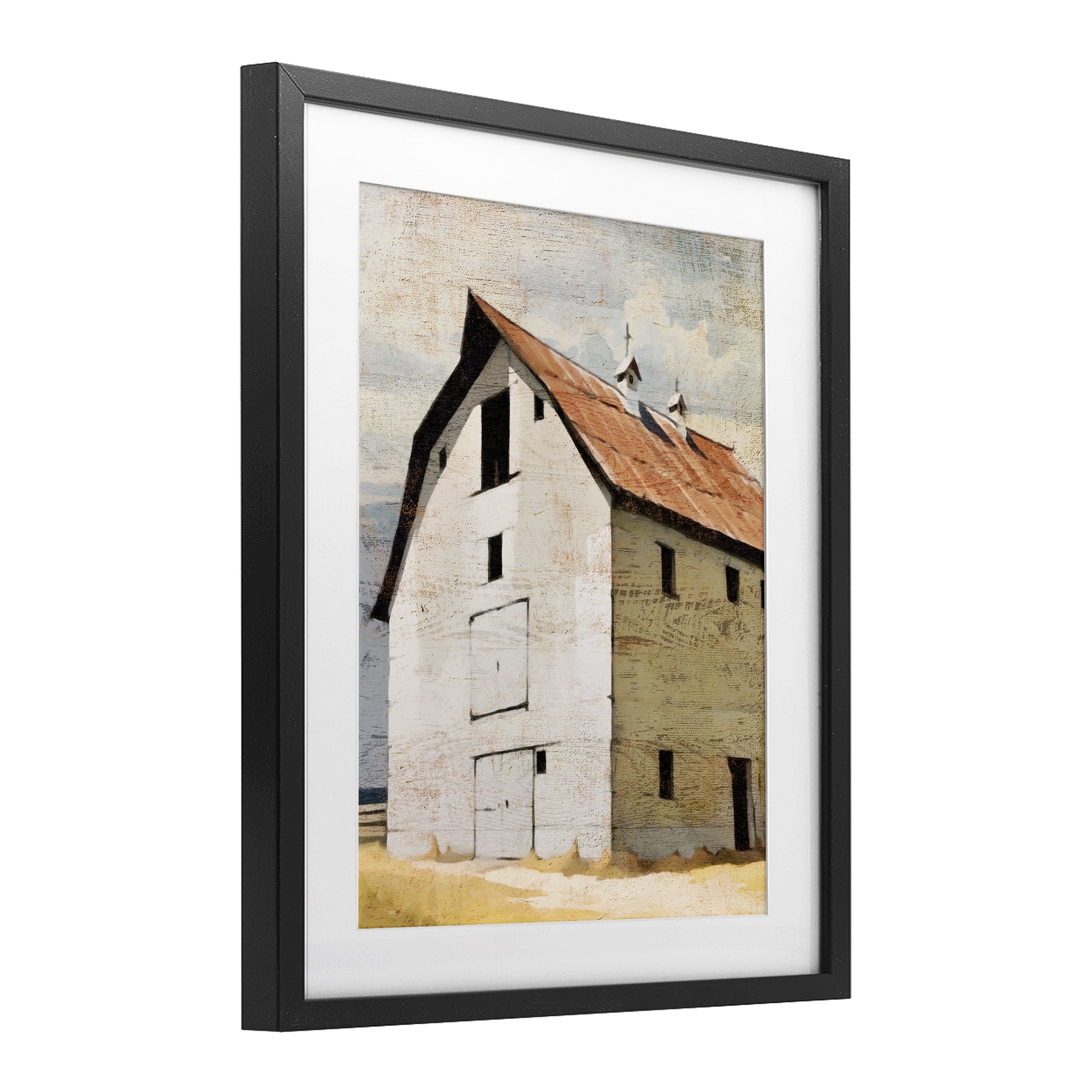 Stupell Industries Rustic Big Barn Red Black Framed Print Under Glass, design by Susan Jill