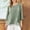 Green women's 3/4 sleeve t-shirt a1, variant on Women's 3/4 Sleeve T-Shirt Cotton Linen Blend Casual Basic Top Round Neck Curved Hem Tee Shirts For Travel And Everyday Wear, Green L