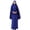 Blue, variant on Women Solid Daily Long Style Hijab Headscarf Set with Straight Skirt Modest Muslim Khimar Cover Neck Shoulders Breathable Soft Polyester Flowing Casual Loungewear