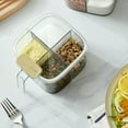 thumbnail image 4 of 4 Compartment Spice Jar Set with Handle Transparent Plastic Seasoning Containers Kitchen Storage Organizer for Kitchen/Dining(White),Hulucky, 4 of 9