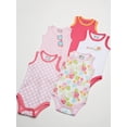 thumbnail image 2 of Luvable Friends Baby Girl Cotton Sleeveless Bodysuits 5pk, Girl Sunglasses, 0-3 Months, 2 of 4