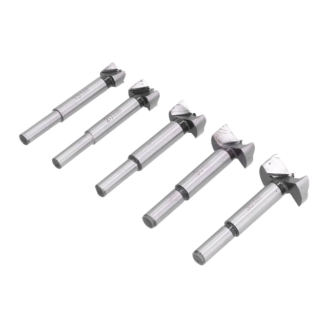 Broca para abrir orificios para bisagras, 5 piezas, taladro de ala plana, cortadores de carpintería, broca de perforación de ala plana, funcionalidad versátil
