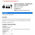thumbnail image 2 of Ignition Lock Cylinder - Compatible with 2008 - 2014 GMC Savana 3500 2009 2010 2011 2012 2013, 2 of 2