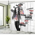 thumbnail image 5 of Ambesonne USA Shower Curtain, Modern Teen Girl USFlag, 69"Wx75"L, White Black Red, 5 of 5