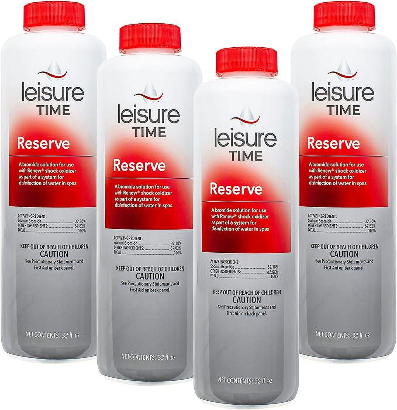 Leisure Time 45300-04 Reserve Sanitizer for Spas and Hot Tubs (4 Pack), 1 quart