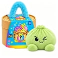 thumbnail image 3 of Cute Green Bao Bun Dumpling Plush with Steamer Box, Soft Squeezable Stuffed Dumpling Toy with Embroidered Face, Anxiety Relief Fidget Plushie for Office Desk Home Decor Novelty Gift, 3 of 7