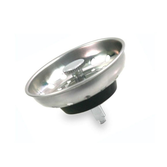 Kitchen Sink Basket Strainer ,Replacement for Standard Drains (3-1/2 Inch) Chrome Plated Stainless Steel Body With Rubber Stopper