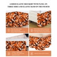 thumbnail image 6 of Orange Geometric Wrap Around Bed Skirts for Queen Bed 18" Drop,Bed Skirt with Adjustable Elastic Belt Dust Ruffle Bed Valance for Bedroom Hotel Black White Striped Abstract Lines Art Bed Frame Cover, 6 of 7
