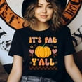 thumbnail image 3 of It’s Fall Y’all Shirt Retro Pumpkin Fall Graphic Tee Cute Thanksgiving Top , Maroon, Size M, 3 of 6
