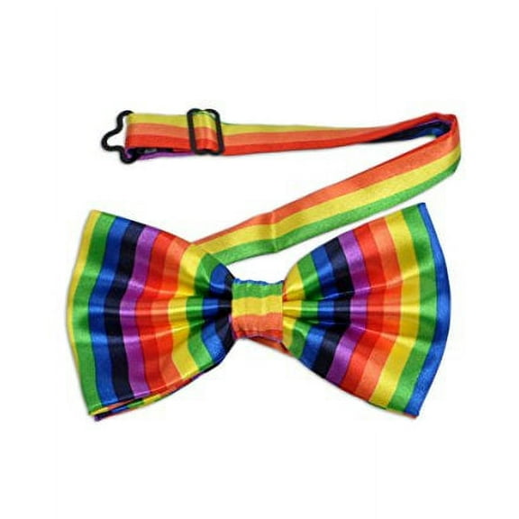 Men's Rainbow Pride Striped Formal Pretied Bow Tie Neckwear