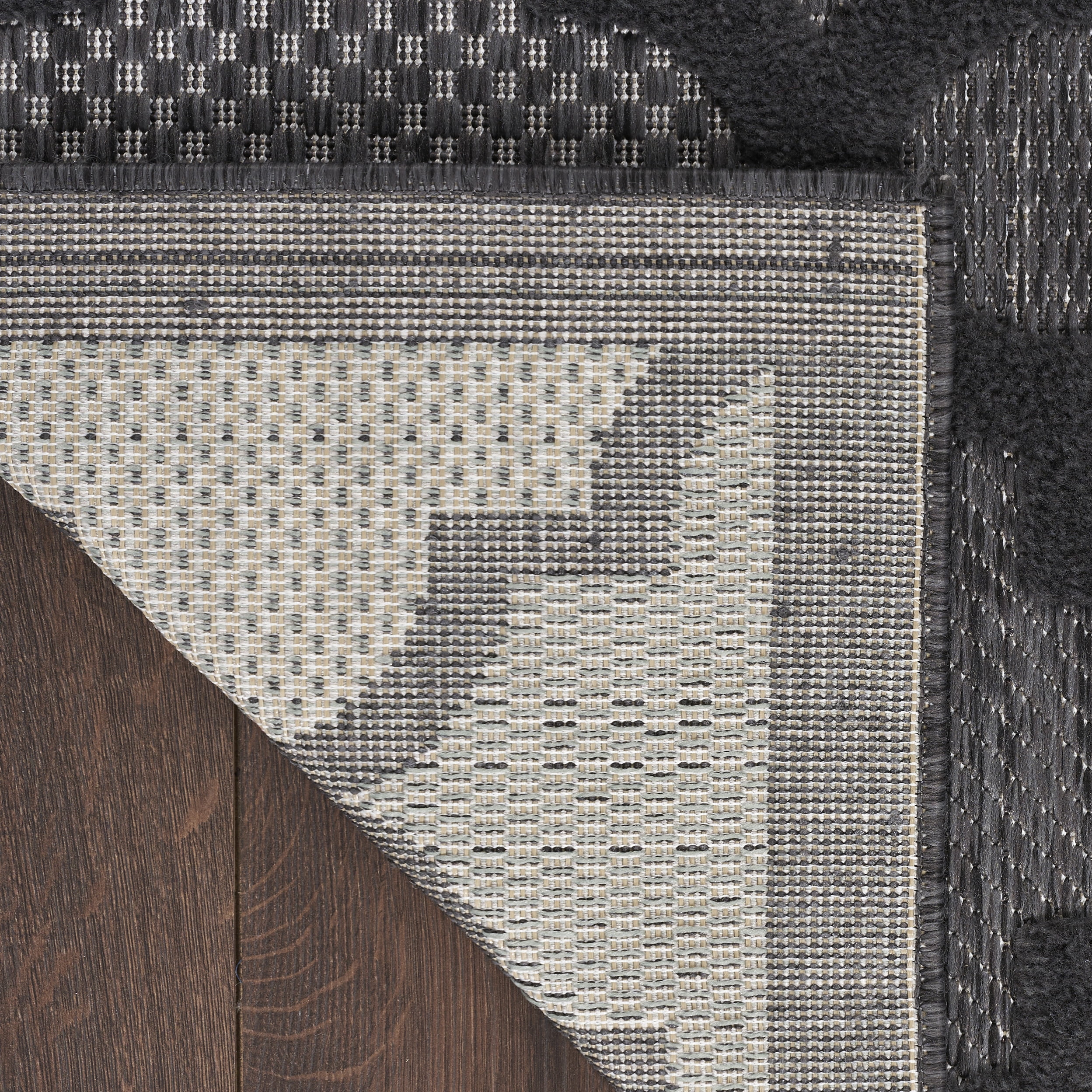 Nourison Easy Care 7' x 10' Charcoal/Black Indoor/Outdoor Rug