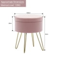 thumbnail image 4 of Duhome Elegant Lifestyle Velvet Round Storage Ottoman with Removable Lid Pink 1 Pieces, 4 of 9