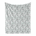 thumbnail image 1 of Winter Soft Flannel Fleece Throw Blanket, Hand Drawn Style Poinsettia Flowers Romantic Vintage Botanical Nature, Cozy Plush for Indoor and Outdoor Use, 50" x 60", Grey White Pale Blue, by Ambesonne, 1 of 6