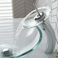 thumbnail image 3 of KRAUS Crystal Clear Glass Bathroom Vessel Sink and Waterfall Faucet Combo Set with Matching Disk and Pop-Up Drain, Chrome Finish, 3 of 8