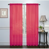 2 Pack: Ultra Luxurious High Thread Rod Pocket Sheer Voile Window Curtains by GoodGram® Fuchsia