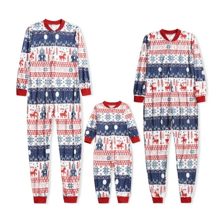 

Christmas Pajamas for Family 2021 Pajamas for Family Printed Loungewear Jumpsuit Sleepwear Set ()