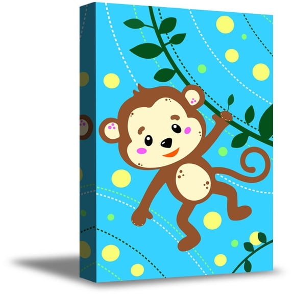 Awkward Styles Monkey Prints Funny Art for Kids Animal Art Funny Monkey Framed Canvas Art Cute Animal Illustration Kids Room Wall Art Newborn Baby Room Wall Decor Animal Wallpapers Made in USA